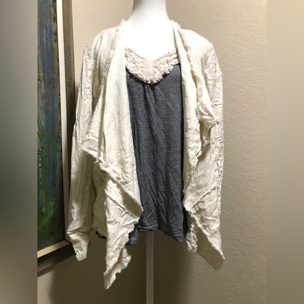 Free People Linen Cream Colored Wrap